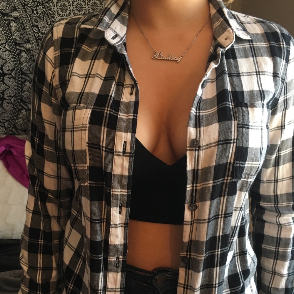 black and white old navy flannel!